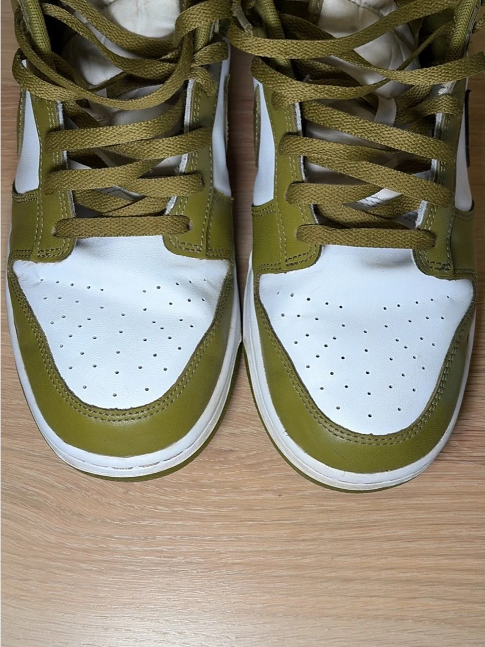 Nike Dunk Low Size 13 Olive Green and White Low-Top Sneakers - Men